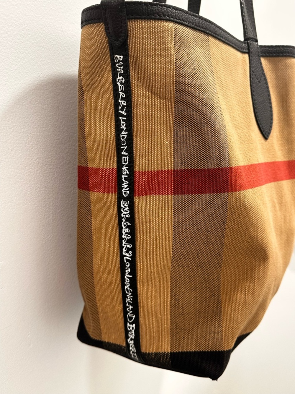 Burberry Reversible Tote Bag London England Graphic Nova Check Canvas - Picture 6 of 10